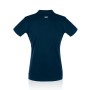 Polo bleu femme en coton bio GOTS