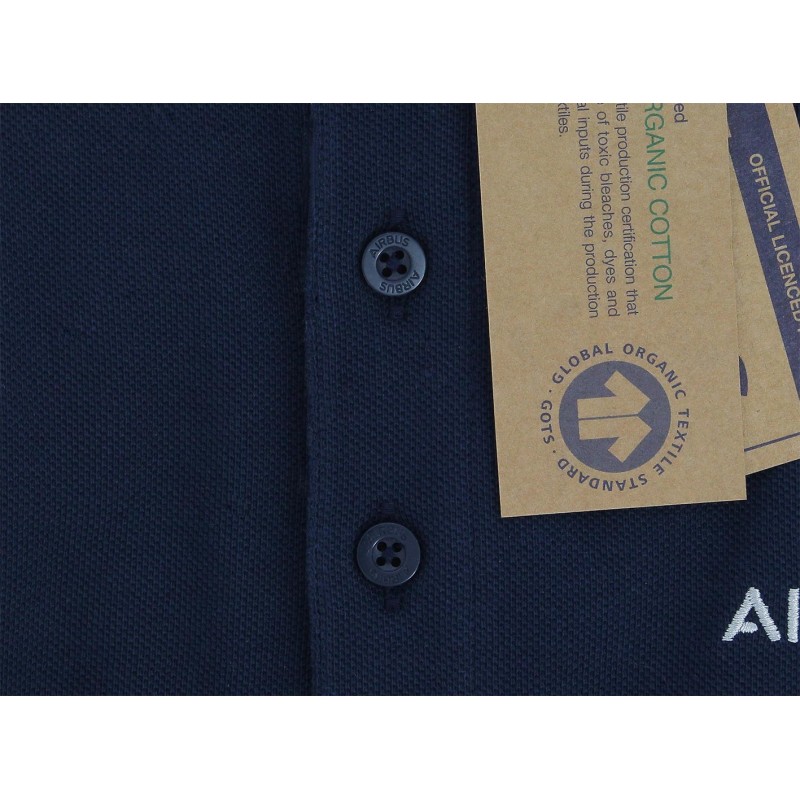 Polo azul de algodôn orgànico para mujeres