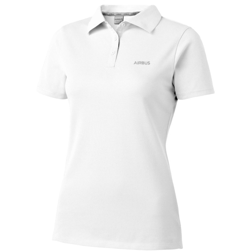 Womens white organic cotton polo shirt