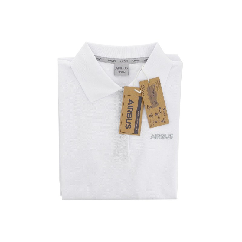 Womens white organic cotton polo shirt