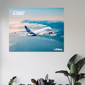 Póster A380 vista de vuelo