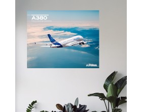 Póster A380 vista de vuelo