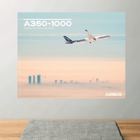 Póster A350-1000 vista de vuelo