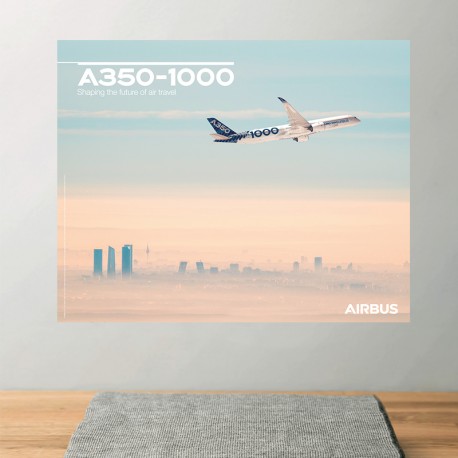 Poster A350-1000 Flugansicht