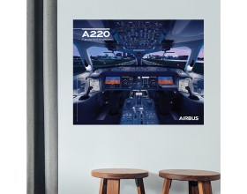 Poster A220 vue du cockpit
