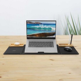 Foldable desk organizer with laptop stand