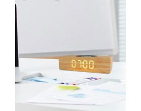 Wood clock QI induction charger