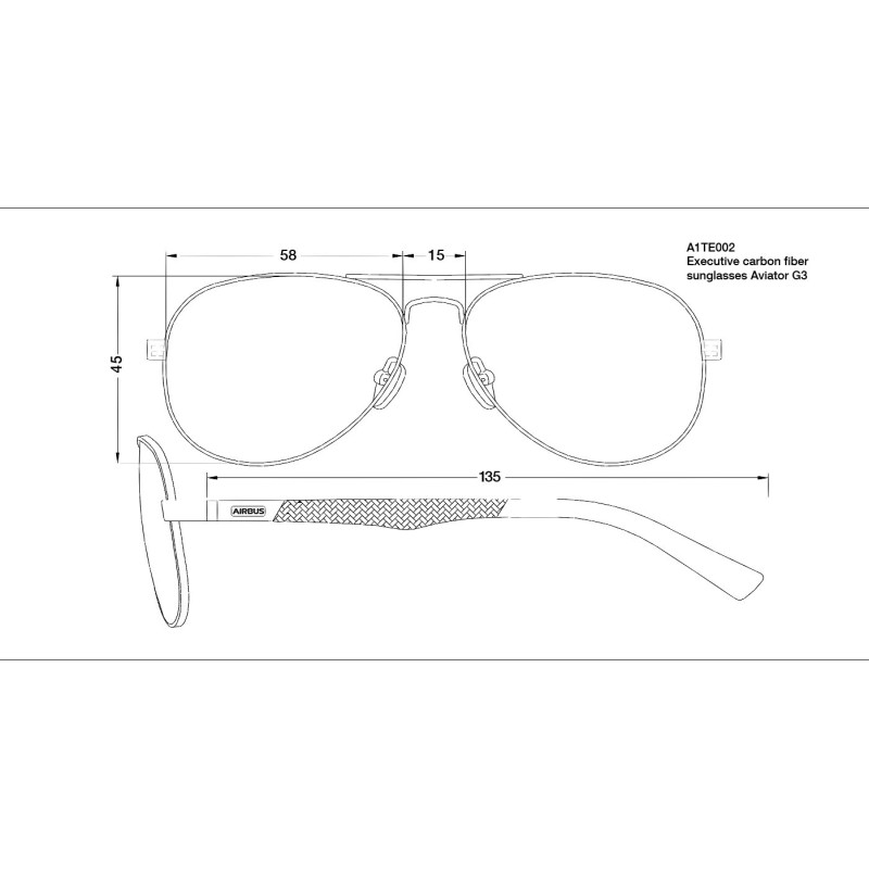 Gafas de sol en fibra de carbono Aviador G3