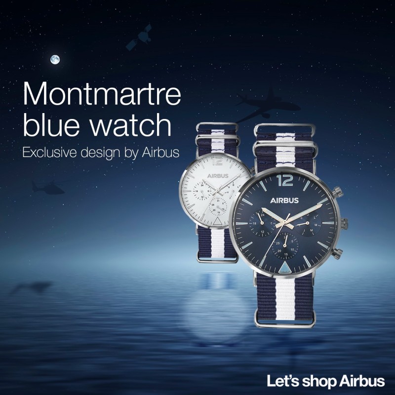 Blaue Uhr Airbus Montmartre