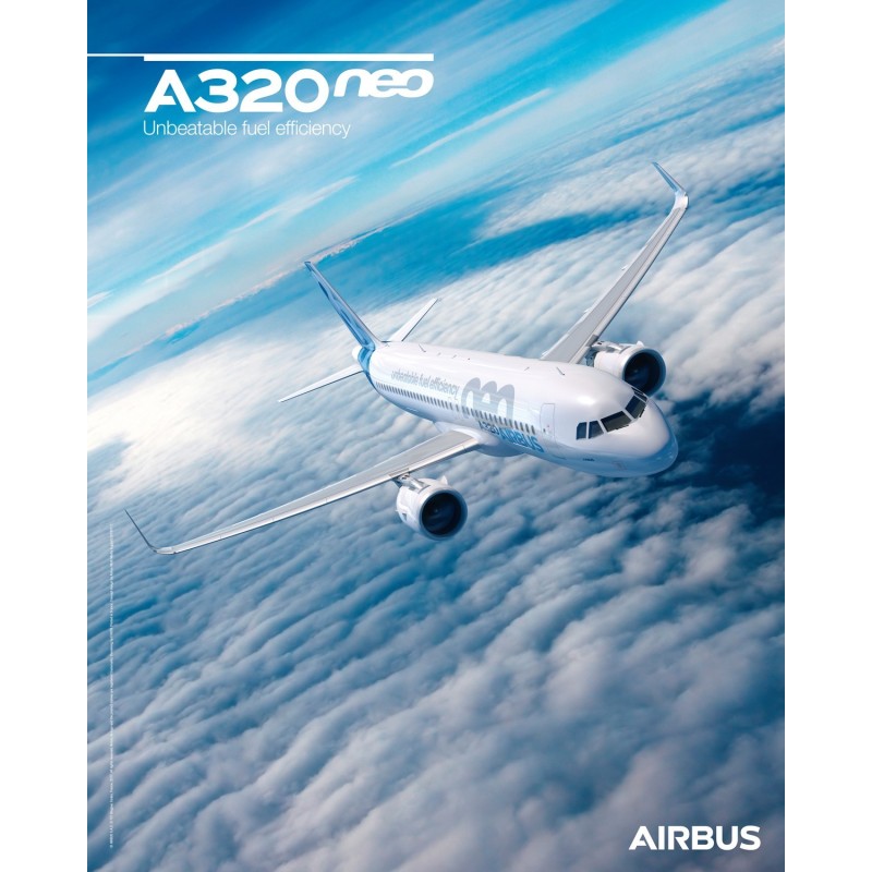 Poster A320neo vue du ciel