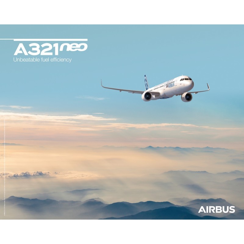 Poster A321neo Luftaufnahme