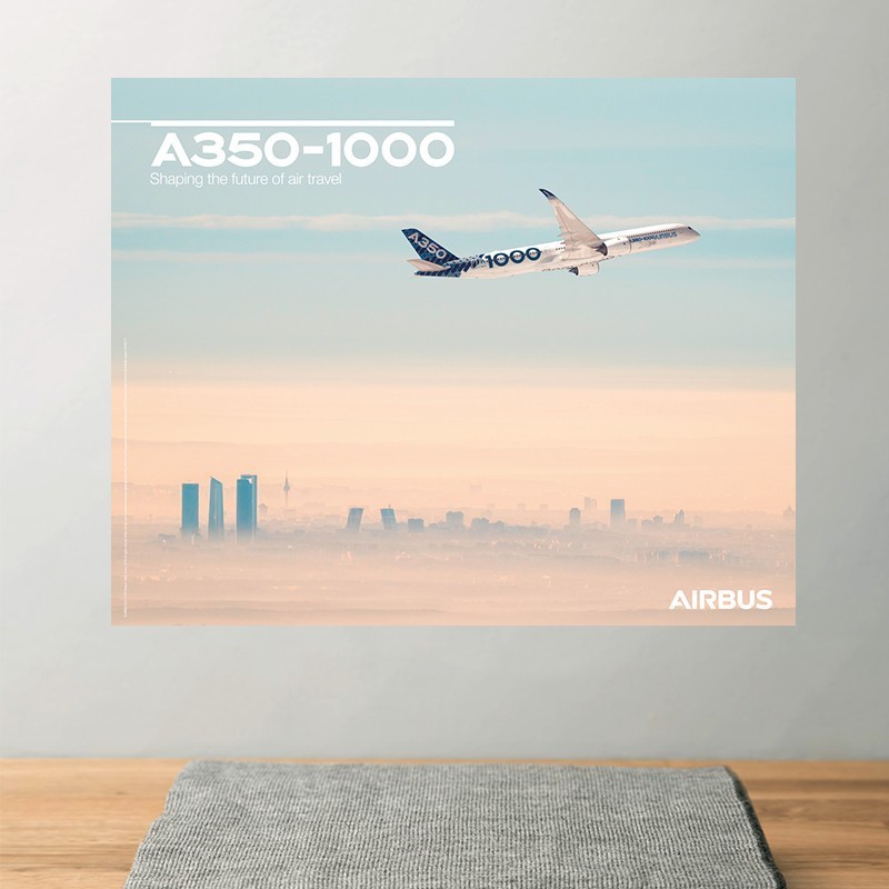 Poster A350-1000 Flugansicht