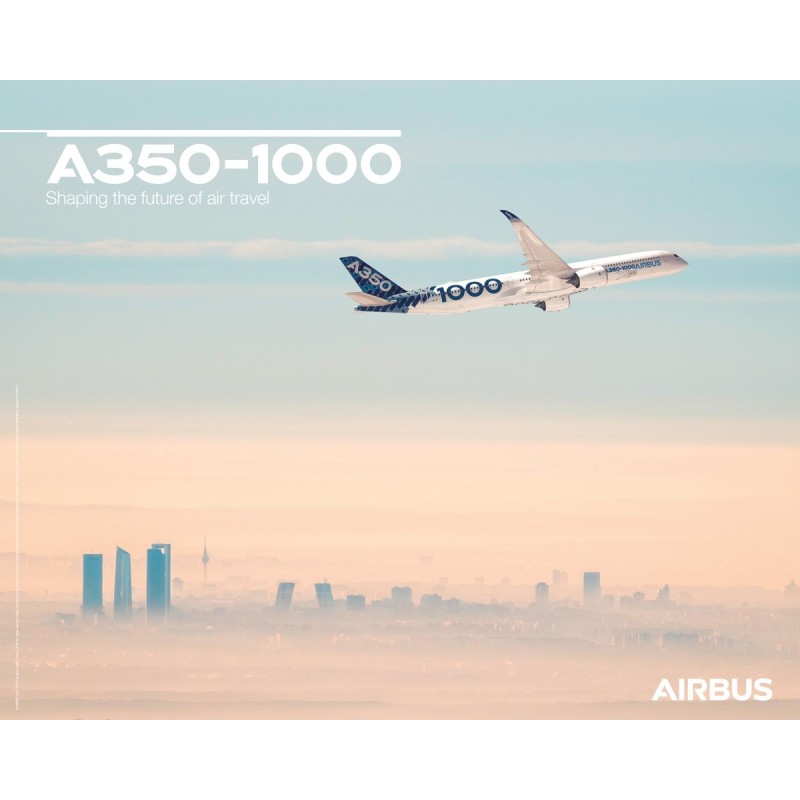 Póster A350-1000 vista de vuelo