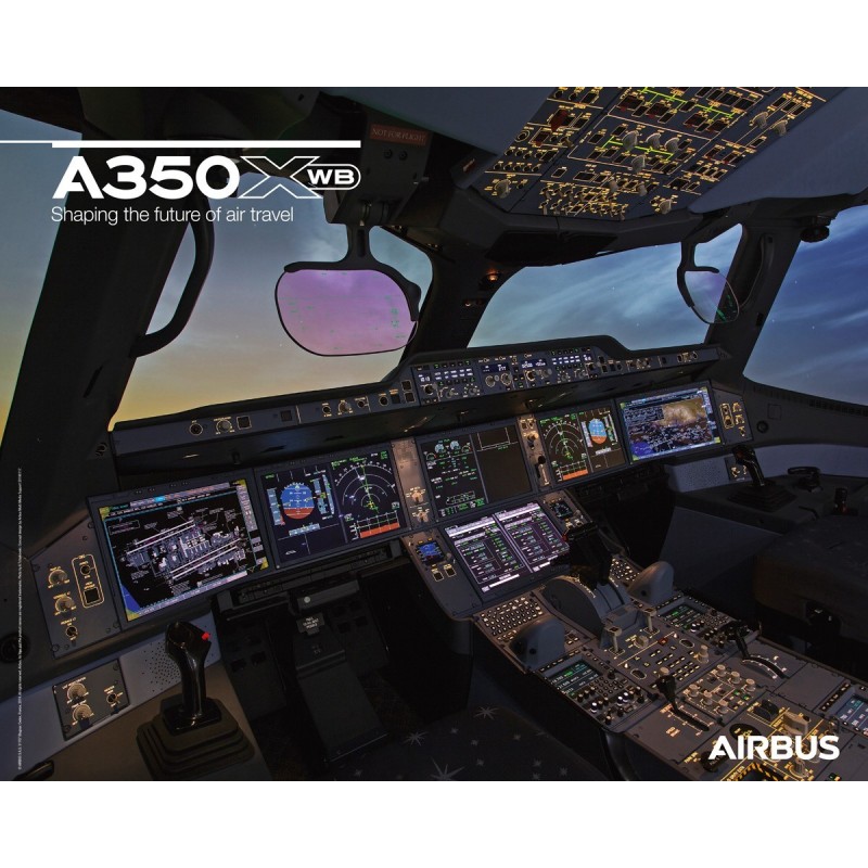 Poster A350XWB vue du cockpit